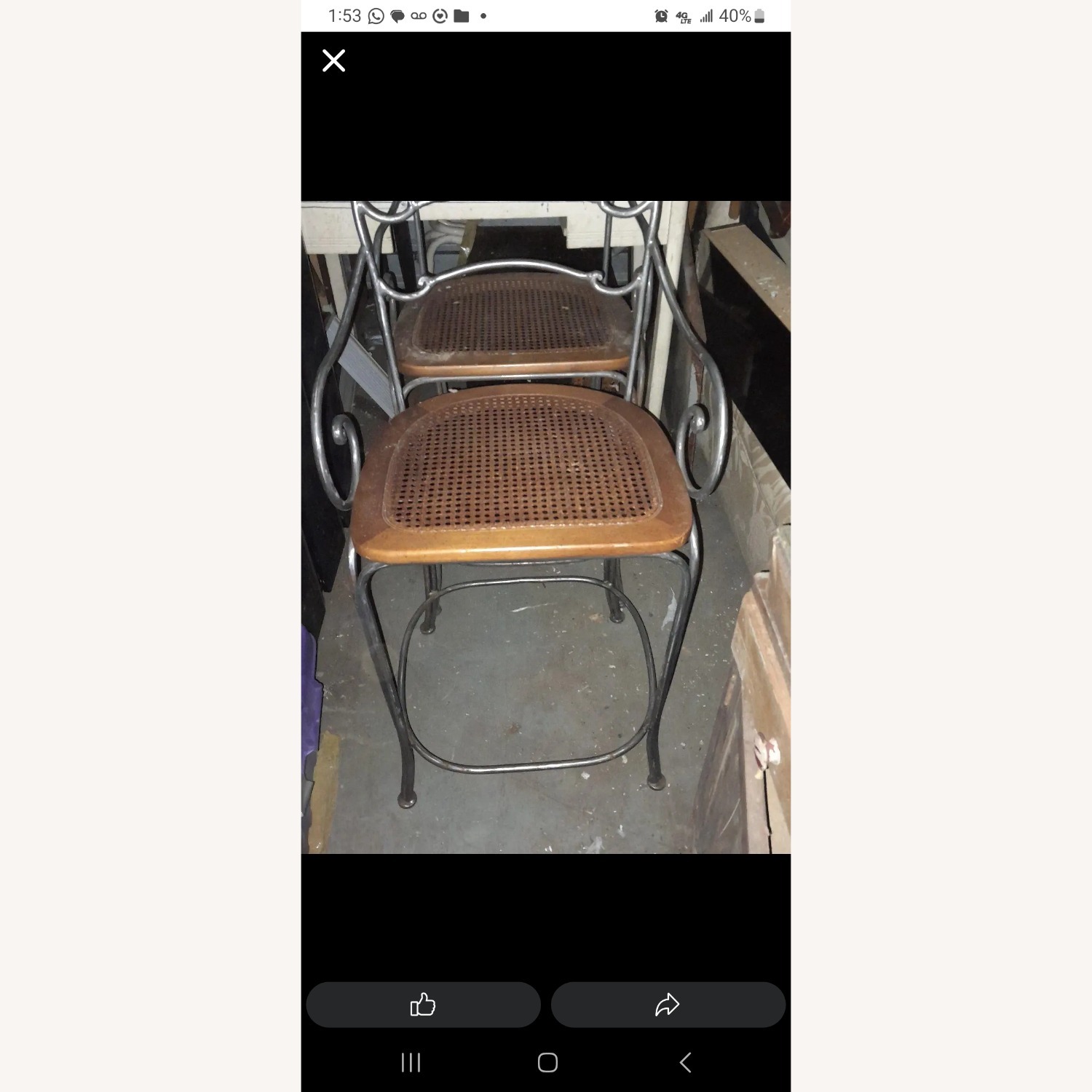 Vintage/Antique Dark Gray Metal Stools - image-3