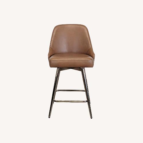 Used West Elm Mid-Century Leather Swivel Counter Stool for sale on AptDeco