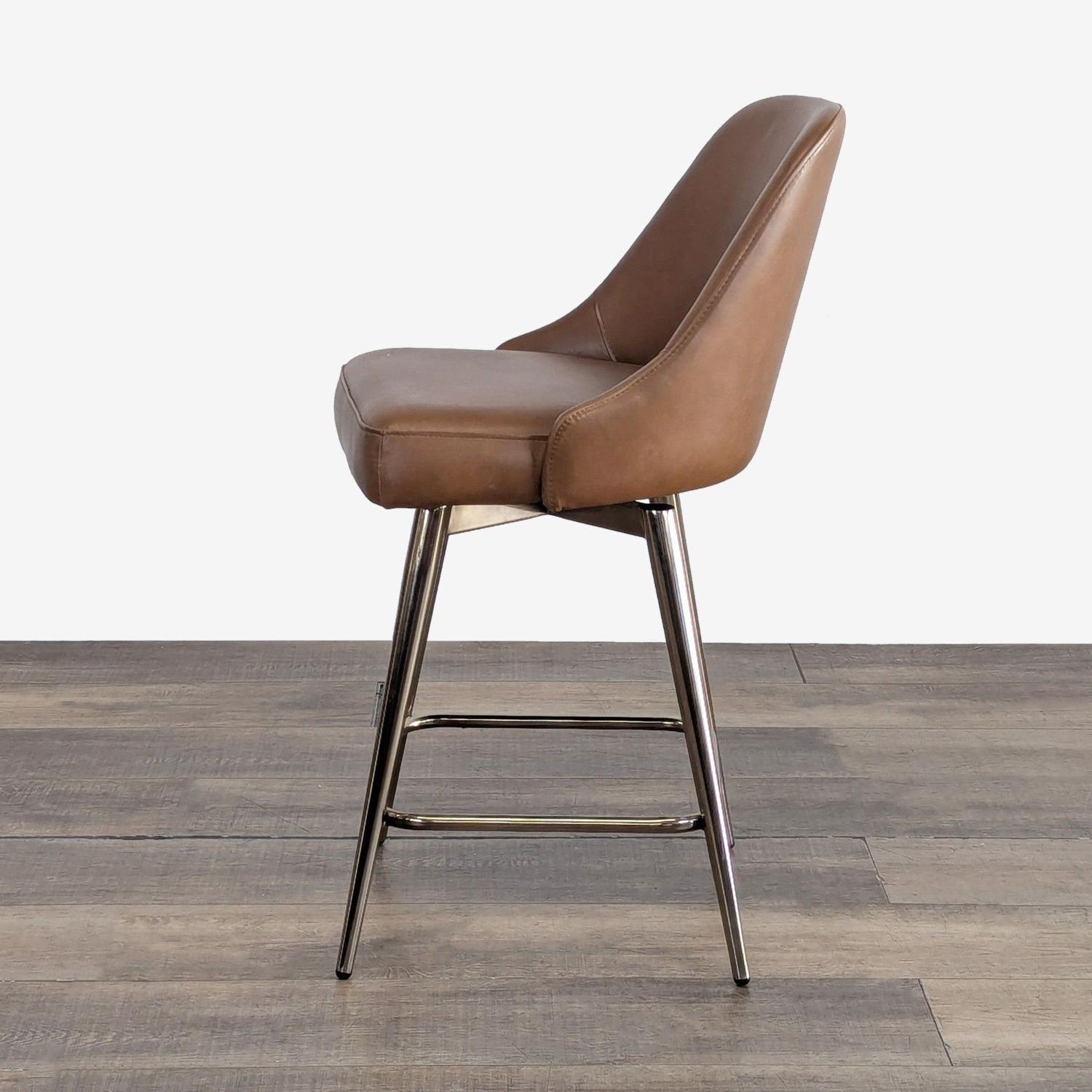 West Elm Mid-Century Leather Swivel Counter Stool - image-4