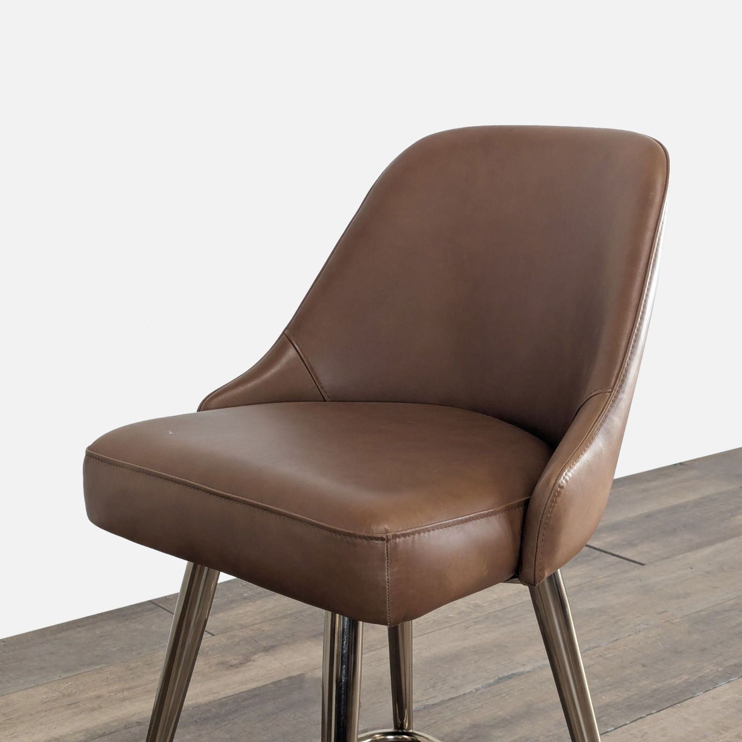West Elm Mid-Century Leather Swivel Counter Stool - image-5