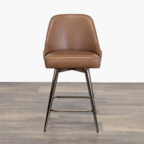 Used West Elm Mid-Century Leather Swivel Counter Stool for sale on AptDeco
