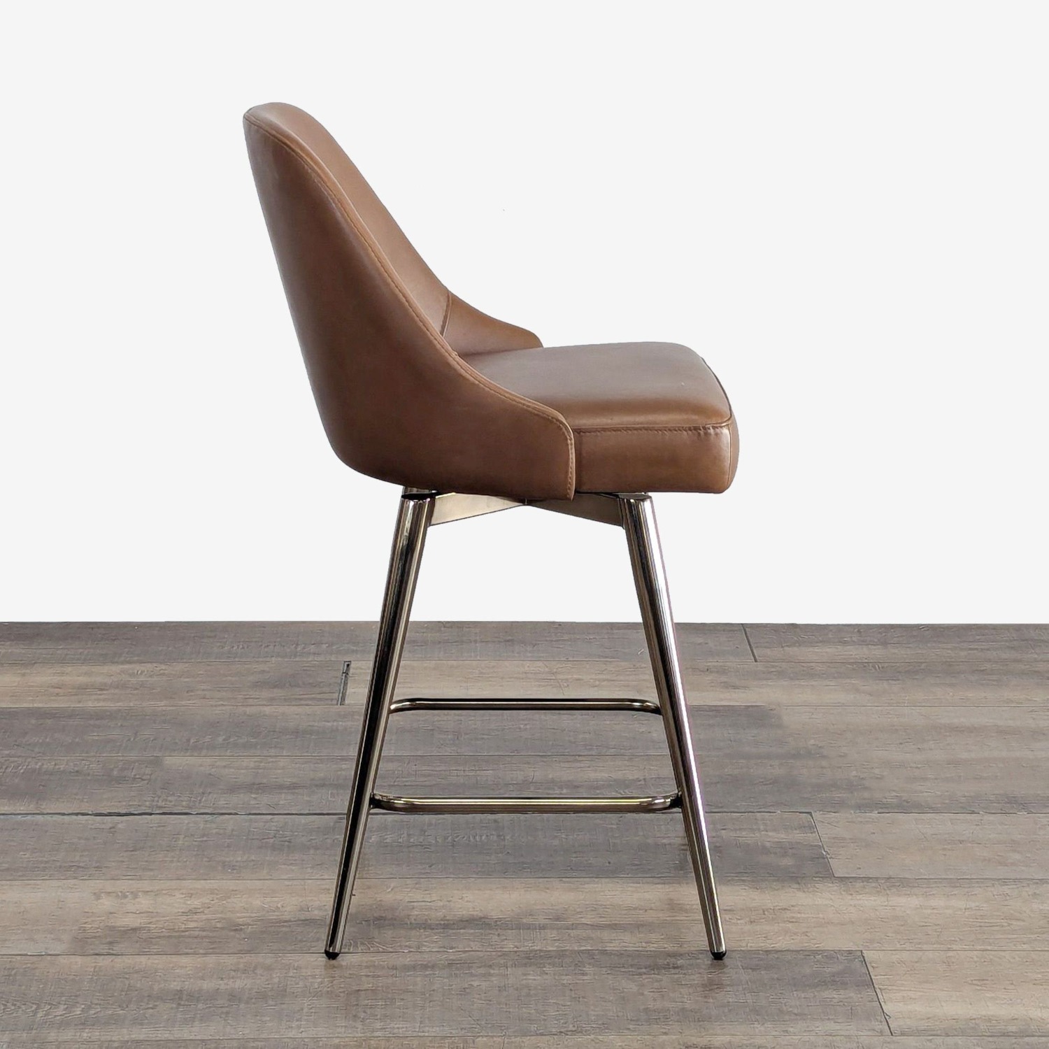 West Elm Mid-Century Leather Swivel Counter Stool - image-2