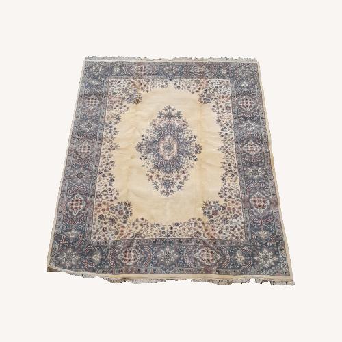 Used Vintage/Antique Blue Wool Area Rug 8' x 10' for sale on AptDeco
