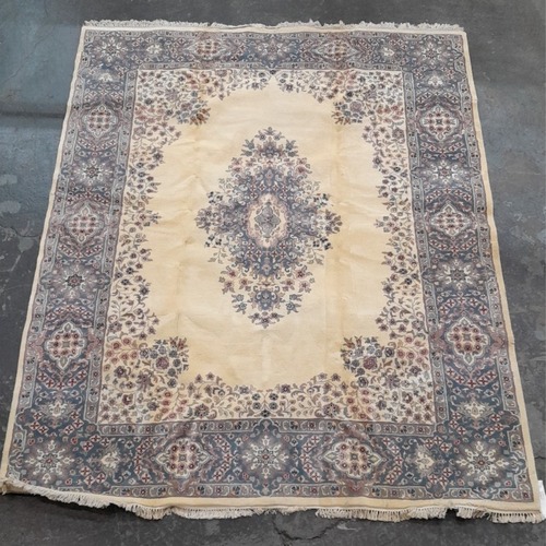 Used Vintage/Antique Blue Wool Area Rug 8' x 10' for sale on AptDeco