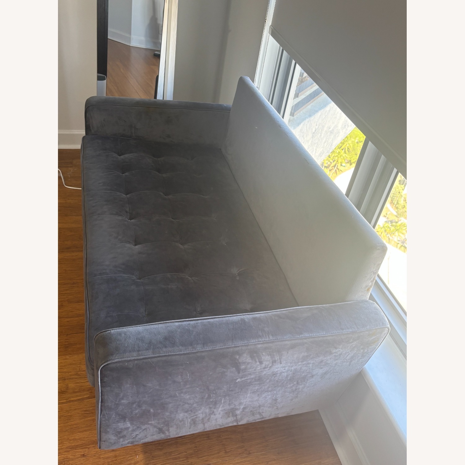 Blue Fabric 2 Seater Sofa - image-2