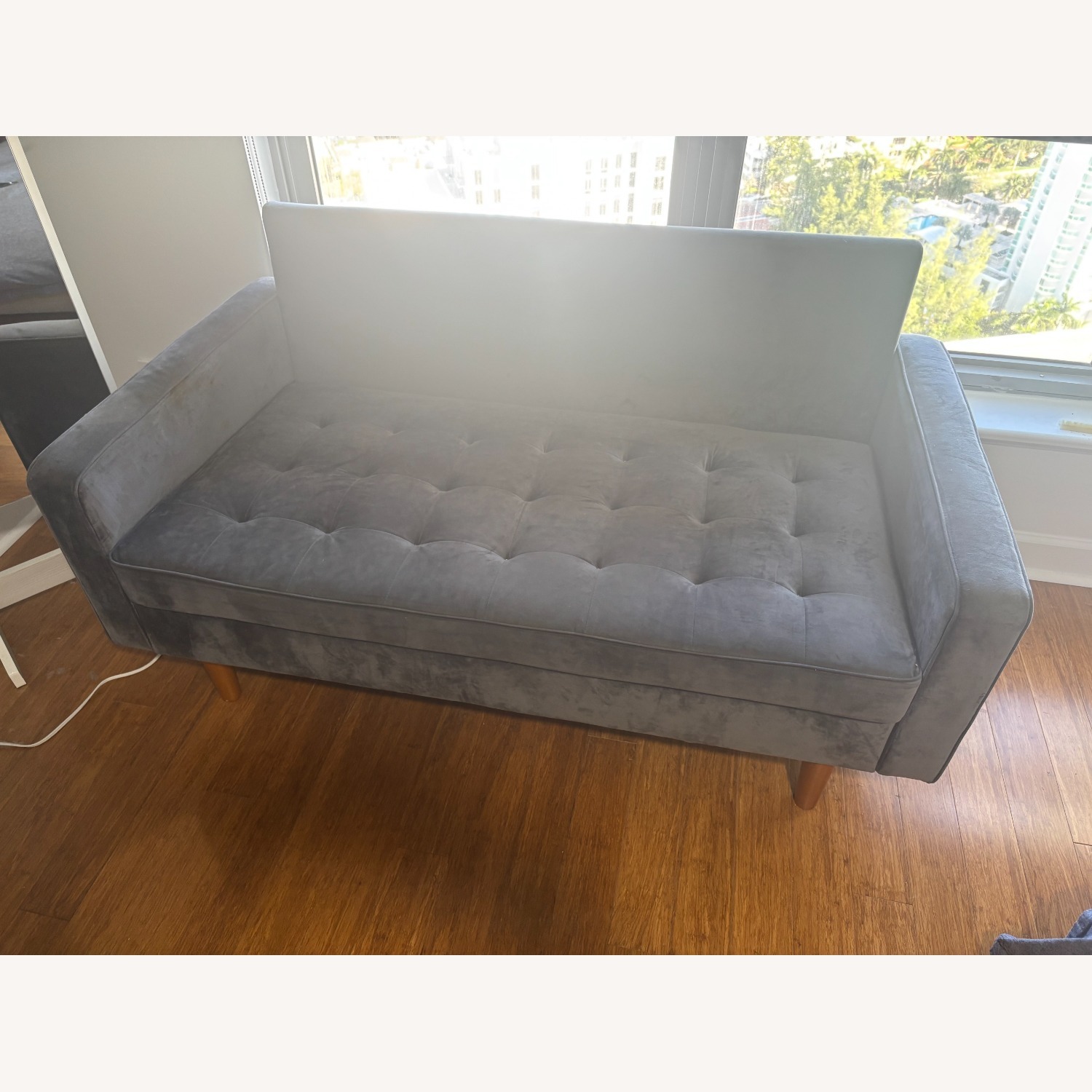 Blue Fabric 2 Seater Sofa - image-1