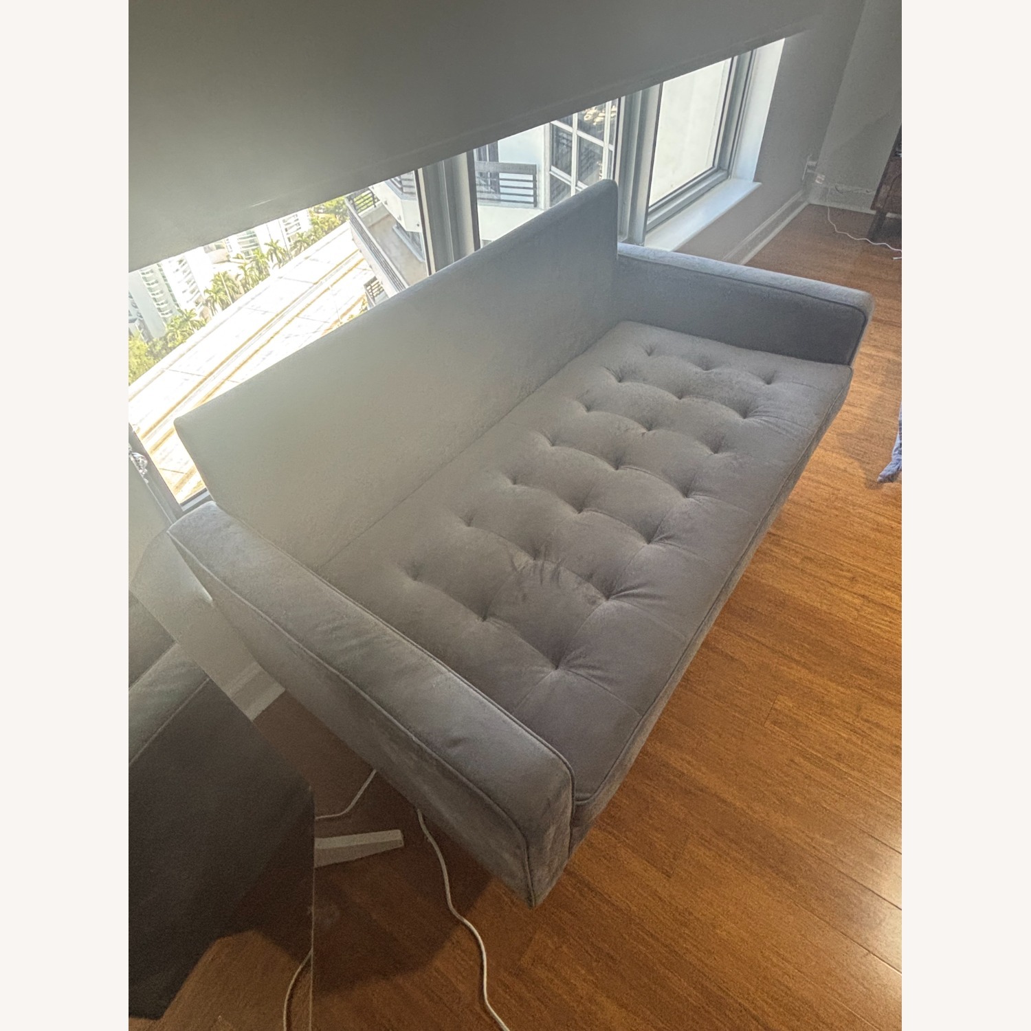 Blue Fabric 2 Seater Sofa - image-4