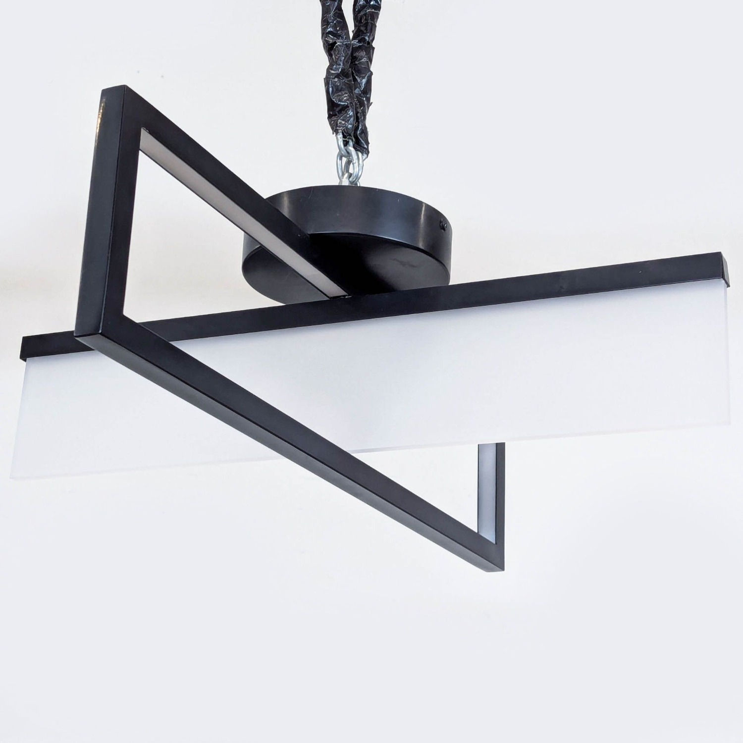 Modern Black Geometric LED Chandelier	 - image-1