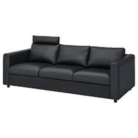 IKEA Finnala Modern Black Leather Sofa