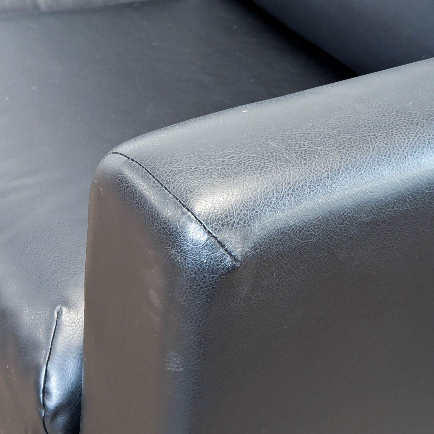 IKEA Finnala Modern Black Leather Sofa - image-7