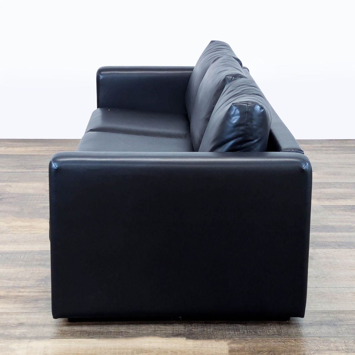 IKEA Finnala Modern Black Leather Sofa - image-5