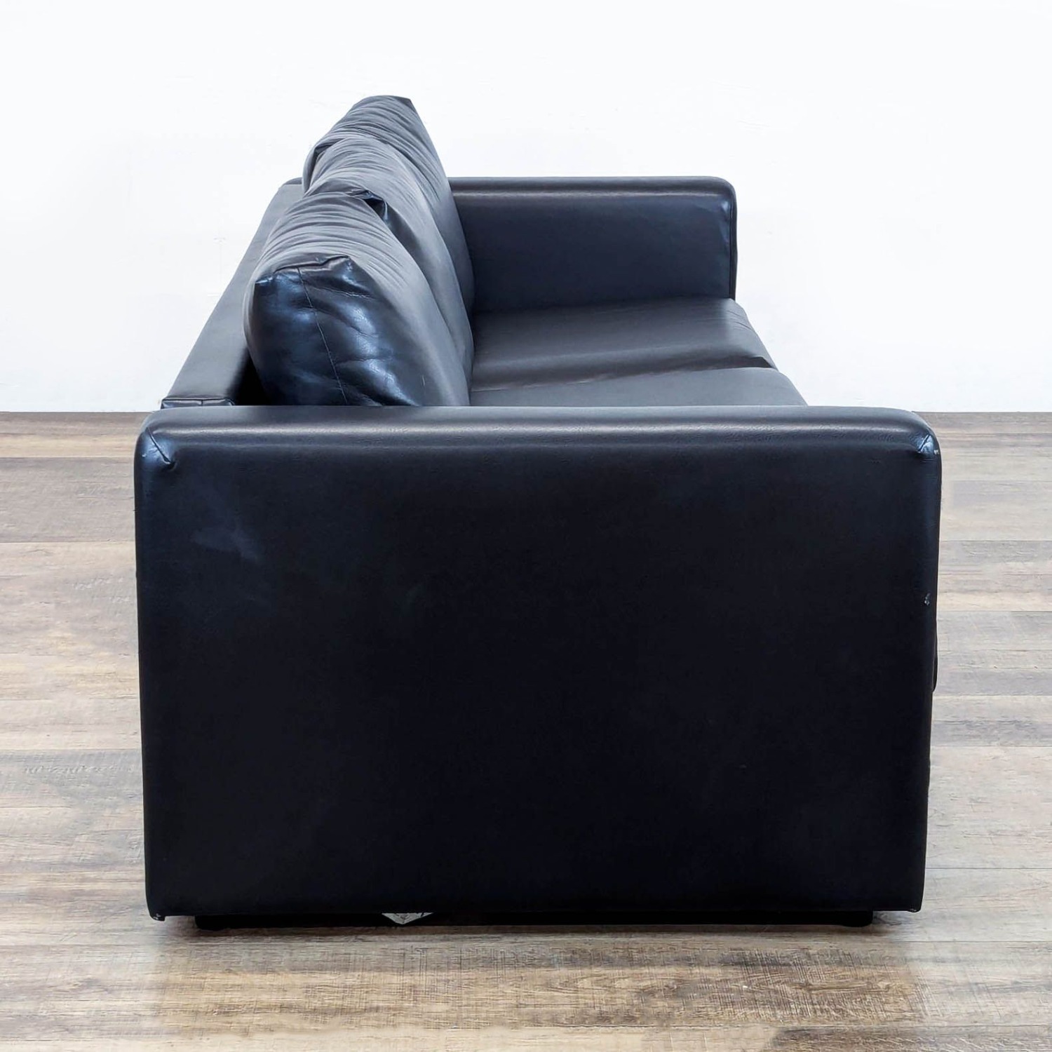 IKEA Finnala Modern Black Leather Sofa - image-3