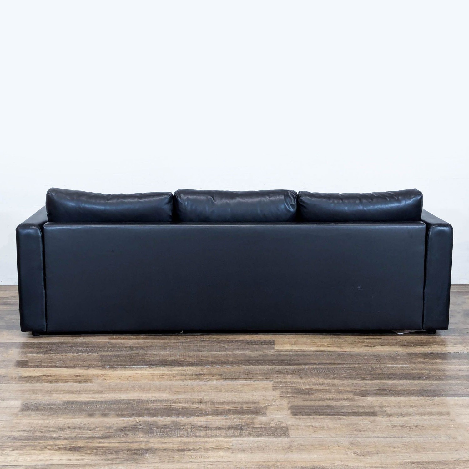 IKEA Finnala Modern Black Leather Sofa - image-4