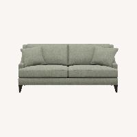 Ethan Allen Emerson Dark Gray Velvet 2 Seater Sofa