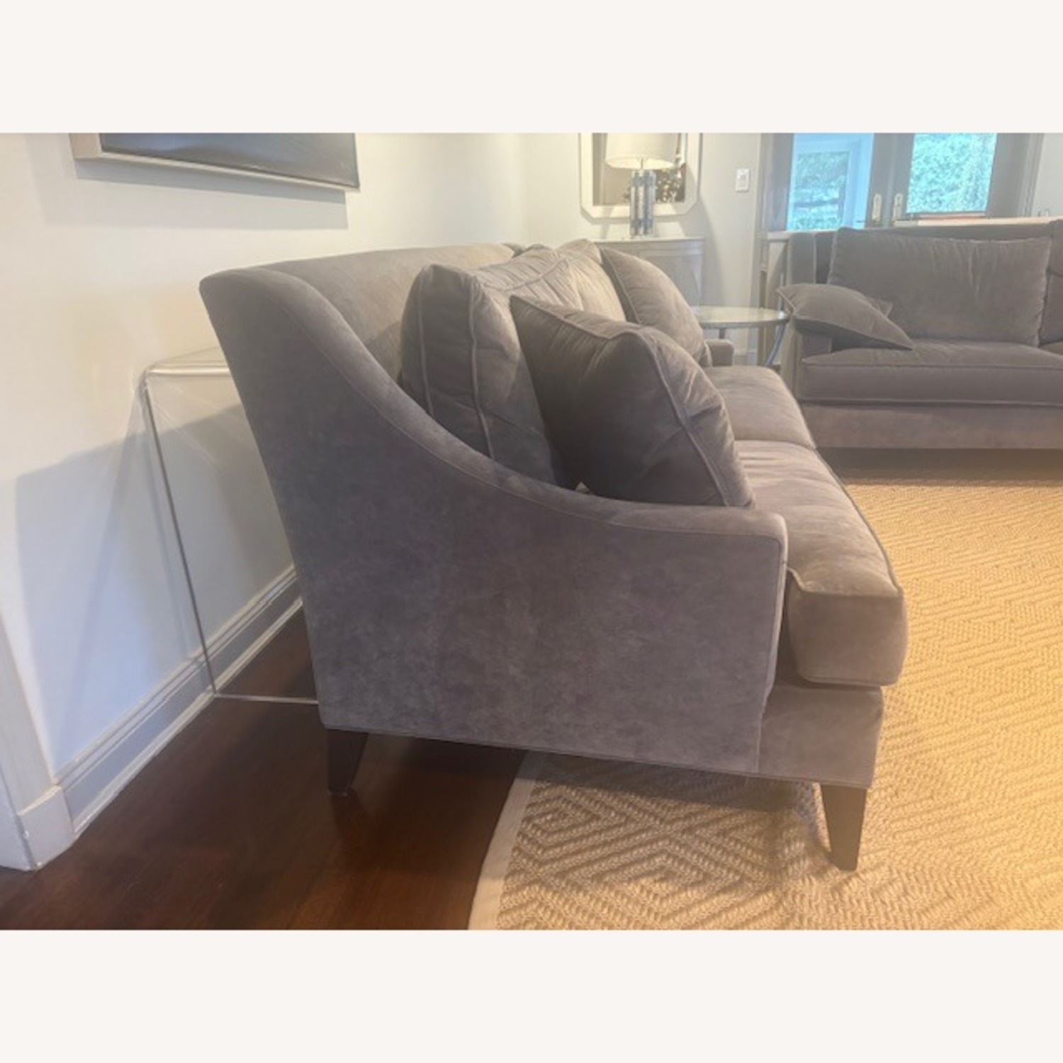 Ethan Allen Emerson Dark Gray Velvet 2 Seater Sofa - image-2