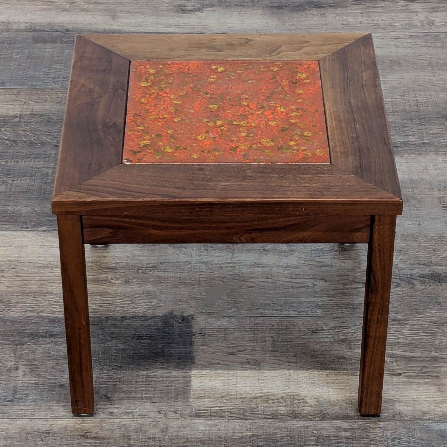 John Keal Mid-Century Side Table with Enamaled  - image-3