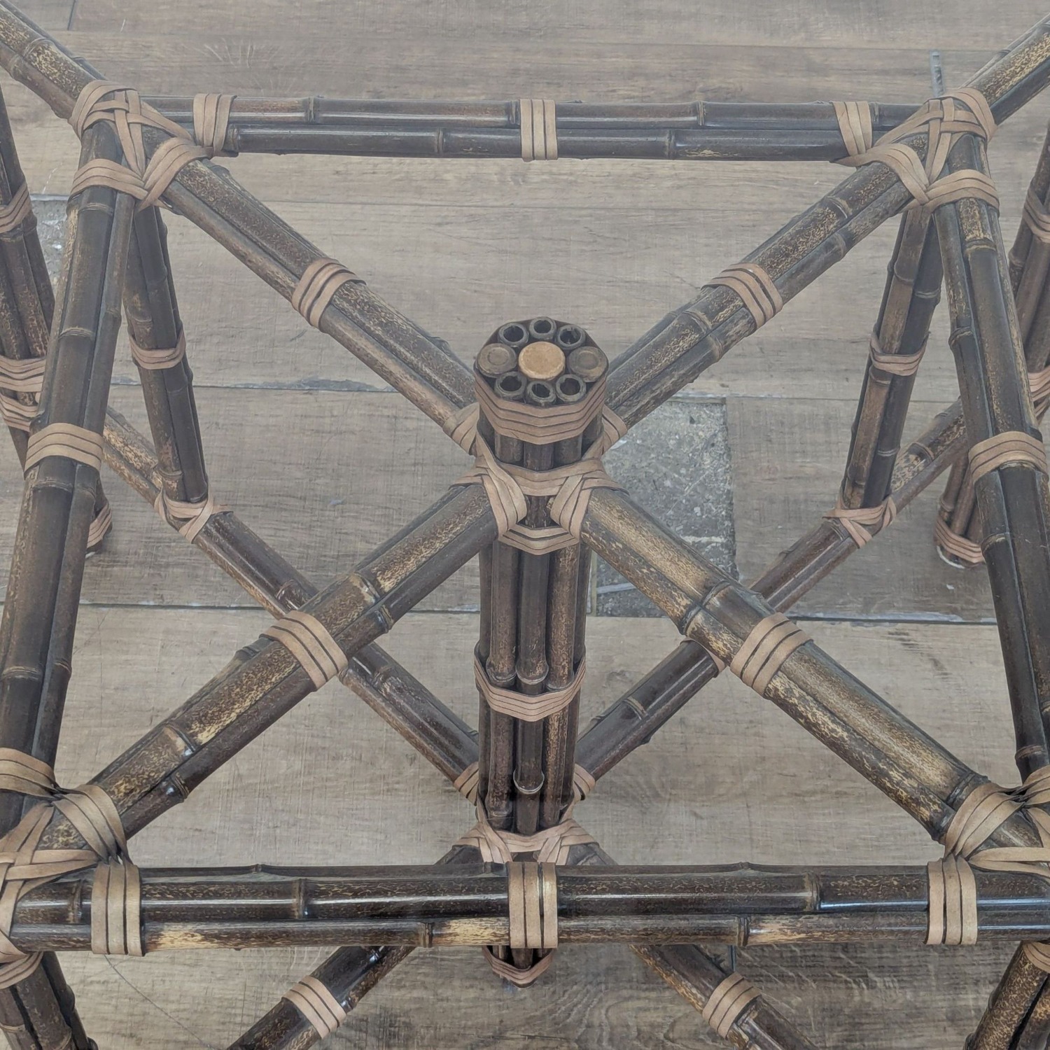 McGuire Bamboo and Glass Round Dining Table - image-4