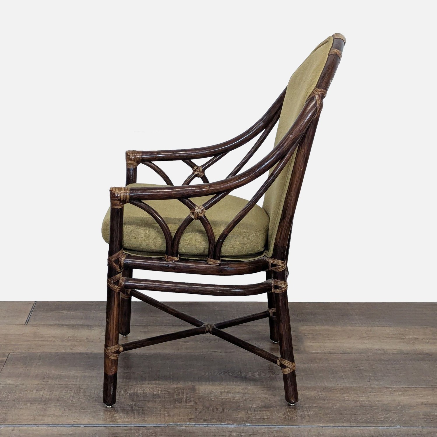 McGuire Bamboo and Glass Round Dining Table - image-10