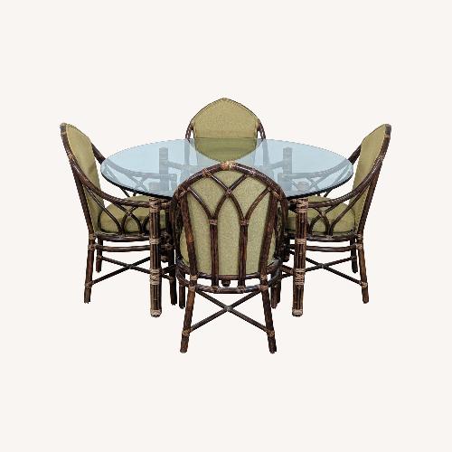 Used McGuire Bamboo and Glass Round Dining Table for sale on AptDeco