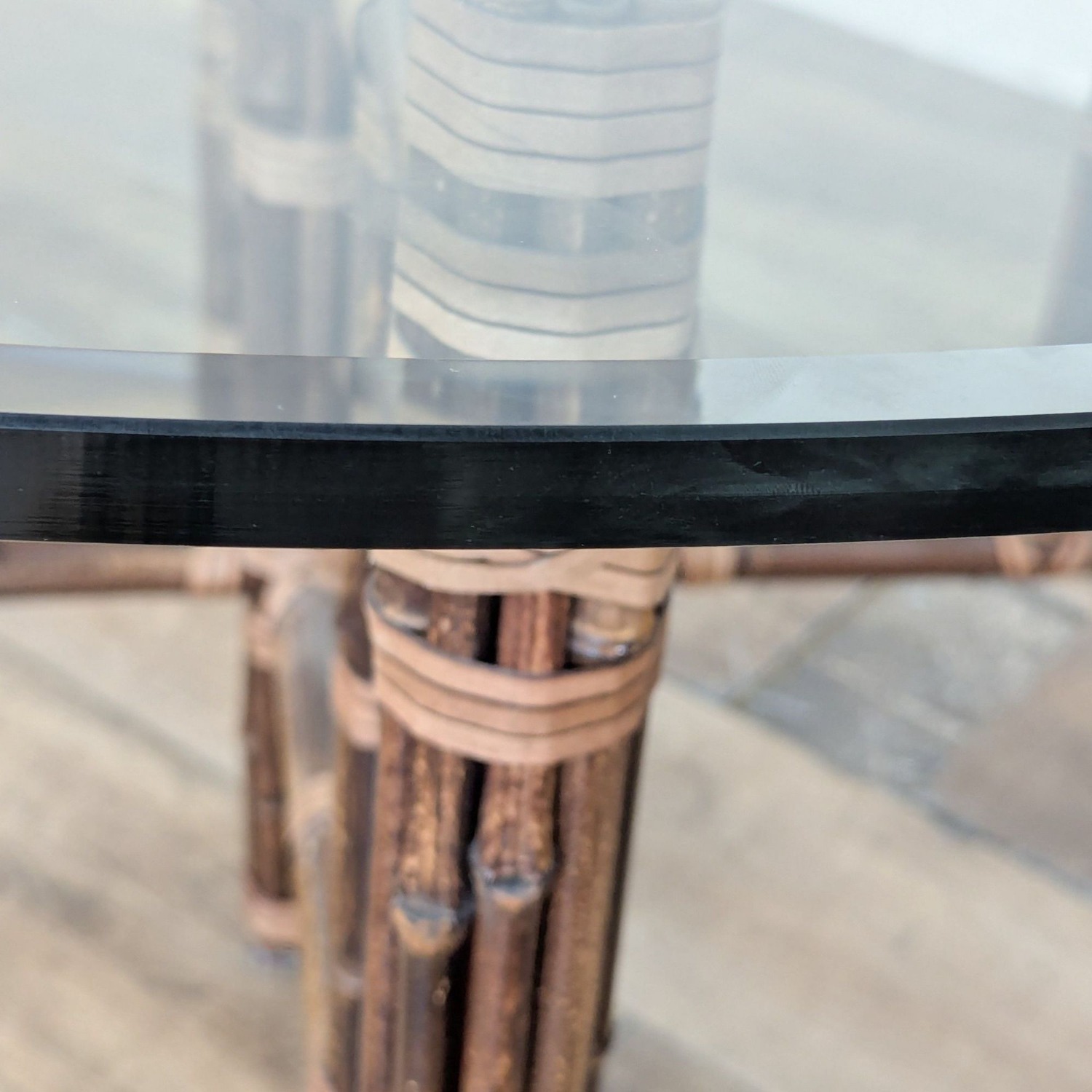 McGuire Bamboo and Glass Round Dining Table - image-5