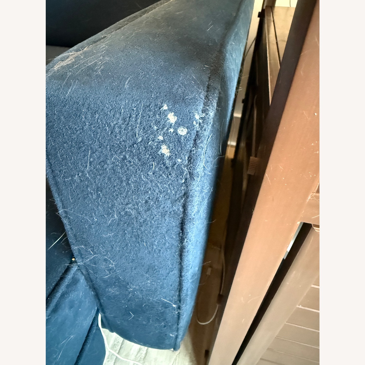 Burrow Nomad Blue Velvet Chaise Lounge - image-3