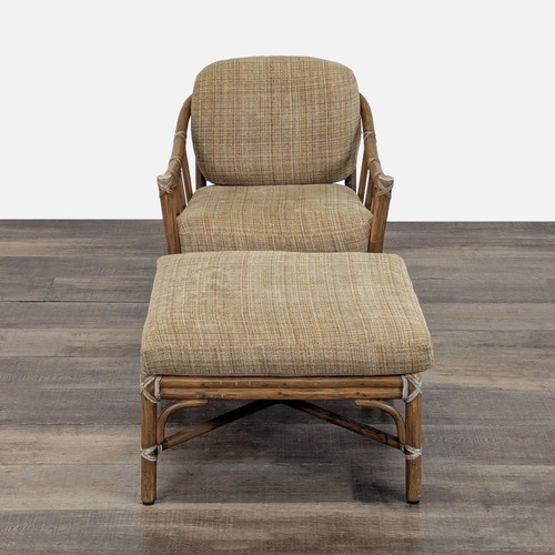Used McGuire Bamboo Lounge Chair with Ottoman for sale on AptDeco