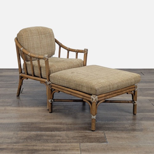 Used McGuire Bamboo Lounge Chair with Ottoman for sale on AptDeco
