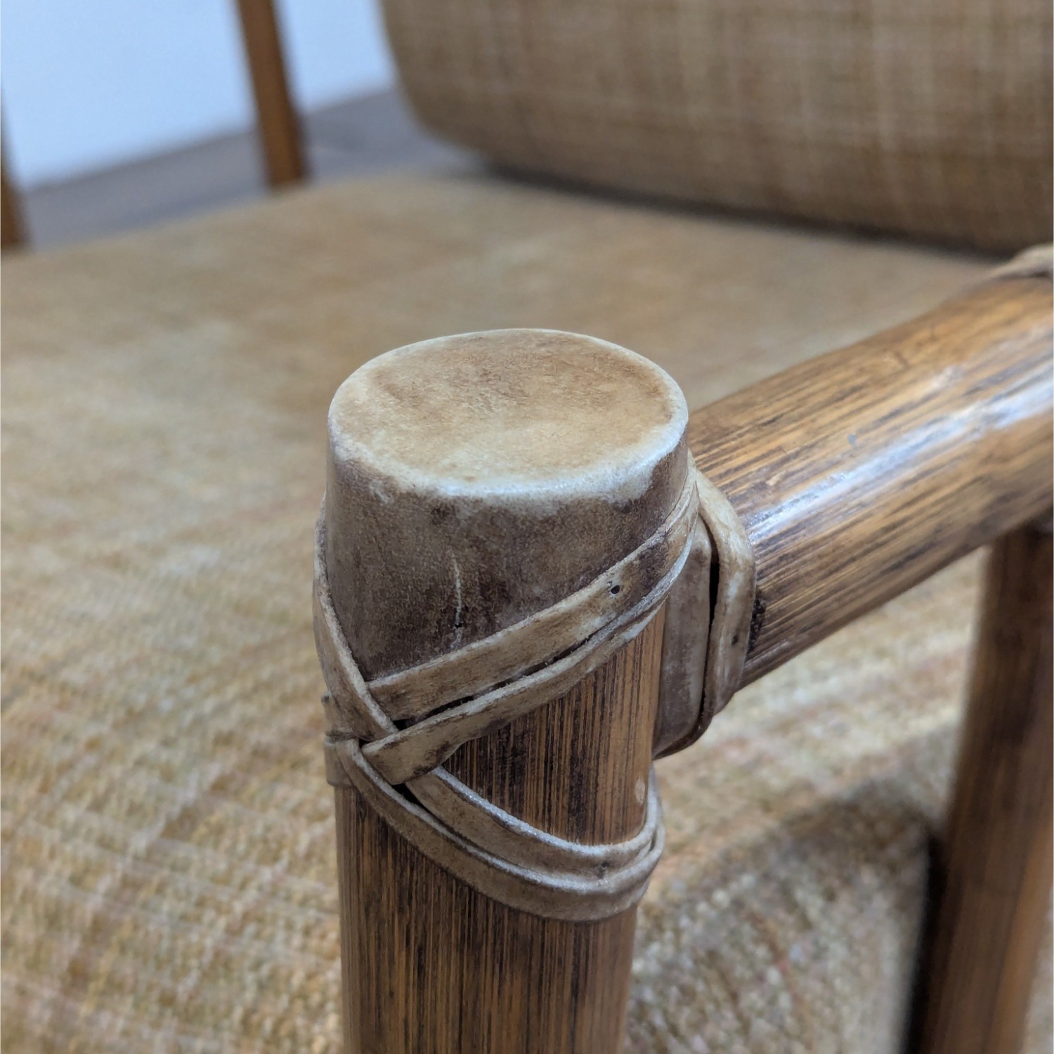 McGuire Bamboo Lounge Chair with Ottoman - image-8