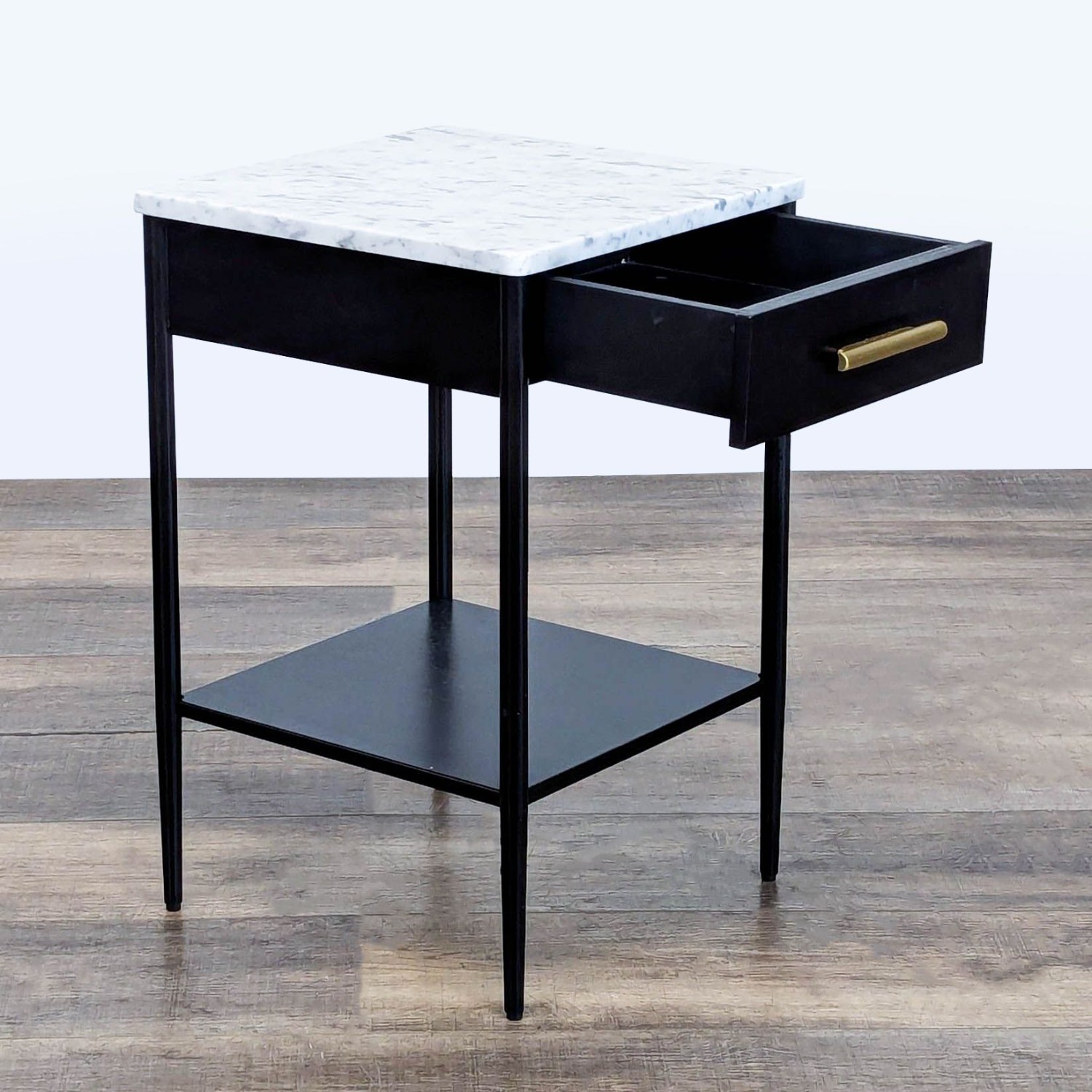 West Elm Metalwork Nightstand with Marble Top - image-3