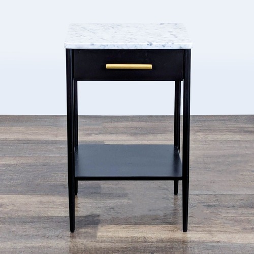 Used West Elm Metalwork Nightstand with Marble Top for sale on AptDeco