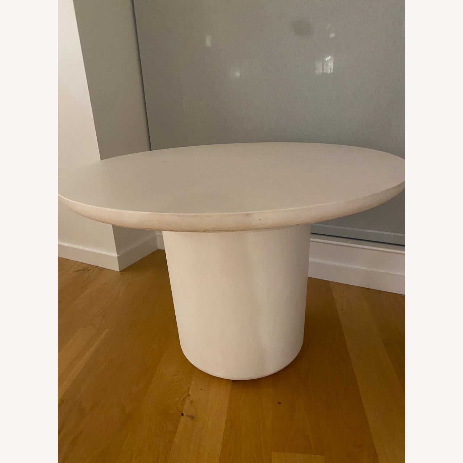 CB2 Lola Table White Concrete Dining Table - image-6