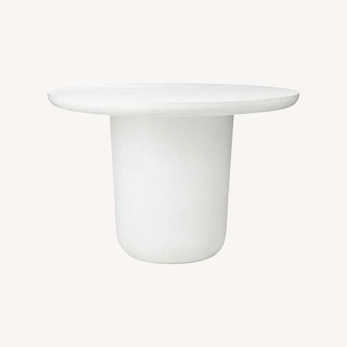 Used CB2 Lola Table White Concrete Dining Table for sale on AptDeco