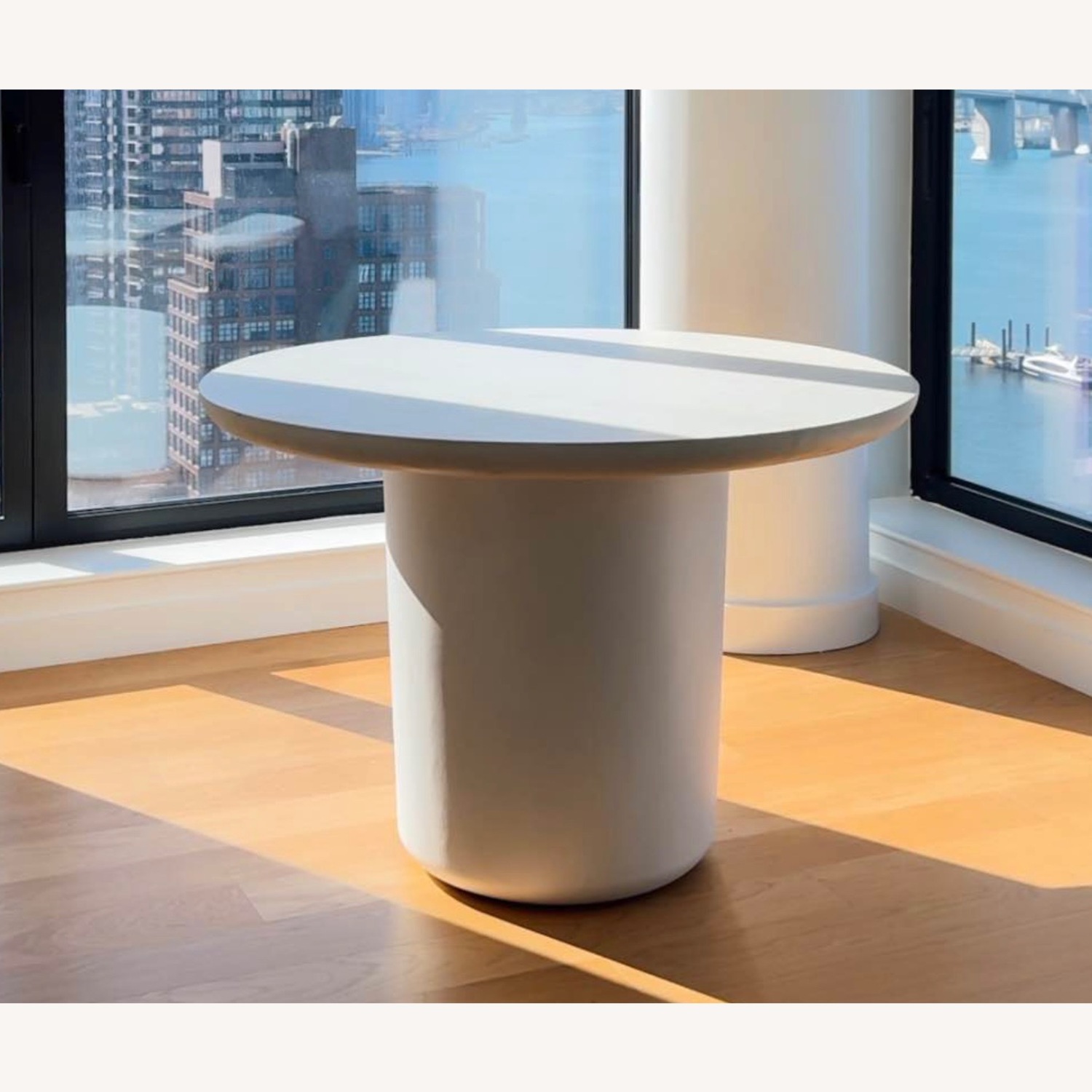 CB2 Lola Table White Concrete Dining Table - image-1