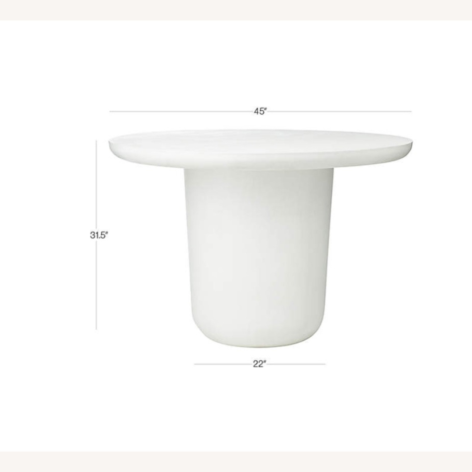 CB2 Lola Table White Concrete Dining Table - image-3