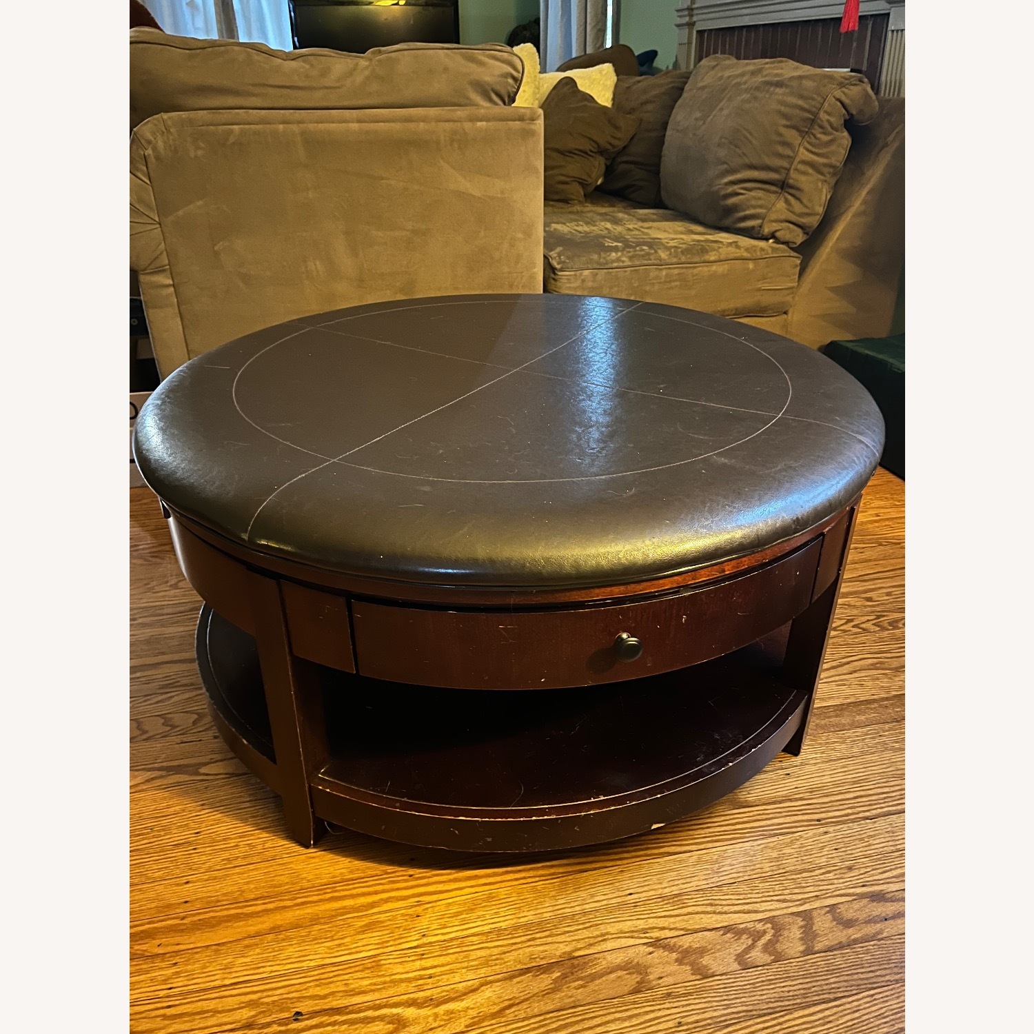 Raymour & Flanigan Leather Coffee Table/Ottoman - image-2