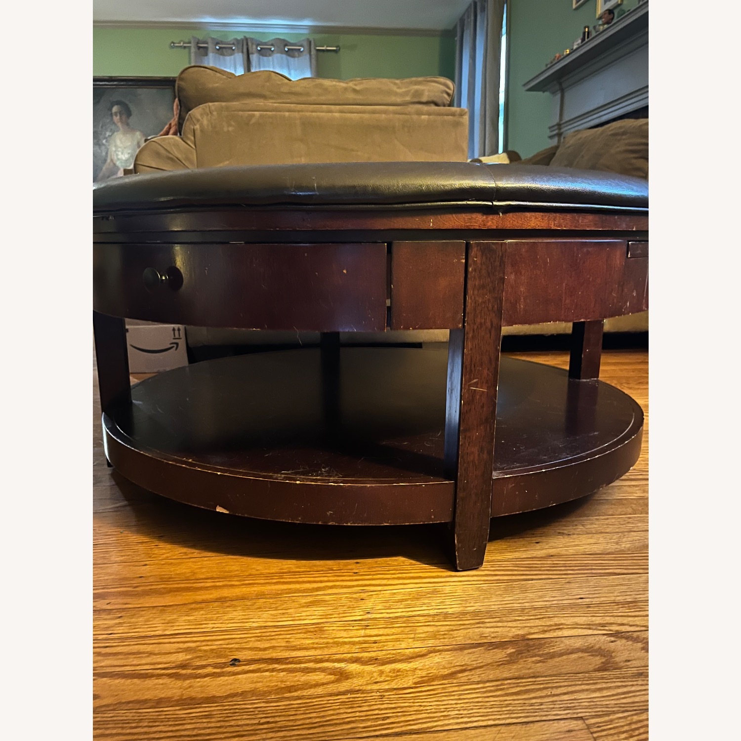 Raymour & Flanigan Leather Coffee Table/Ottoman - image-4