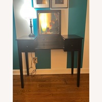 Black Wood Vanity with Flip-Top Mirror