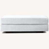 Restoration Hardware White Fabric Ottoman