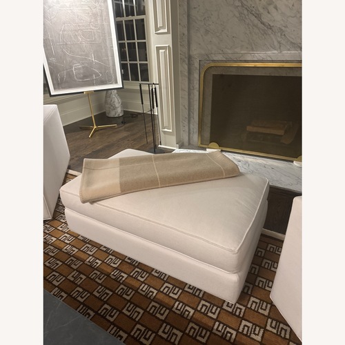 Used Restoration Hardware White Fabric Ottoman for sale on AptDeco