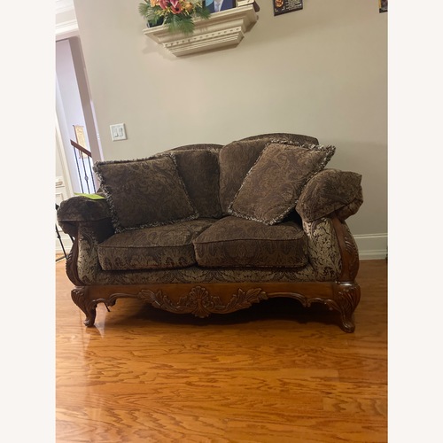 Used Vintage/Antique 700 Dark Brown Loveseat for sale on AptDeco