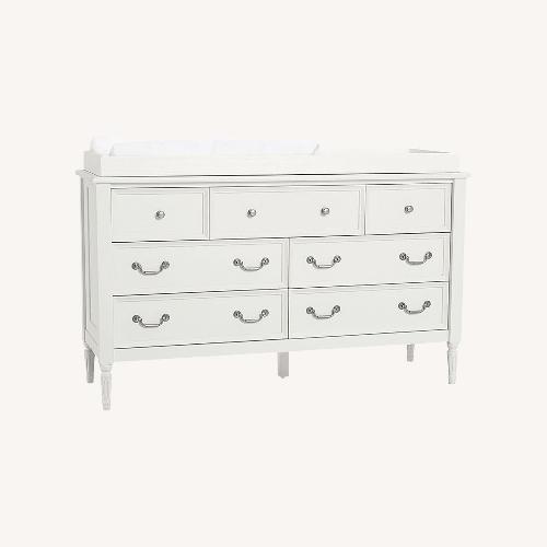 Used Pottery Barn Kids Light Gray Wood Dresser for sale on AptDeco