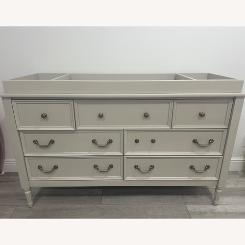 Used Pottery Barn Kids Light Gray Wood Dresser for sale on AptDeco