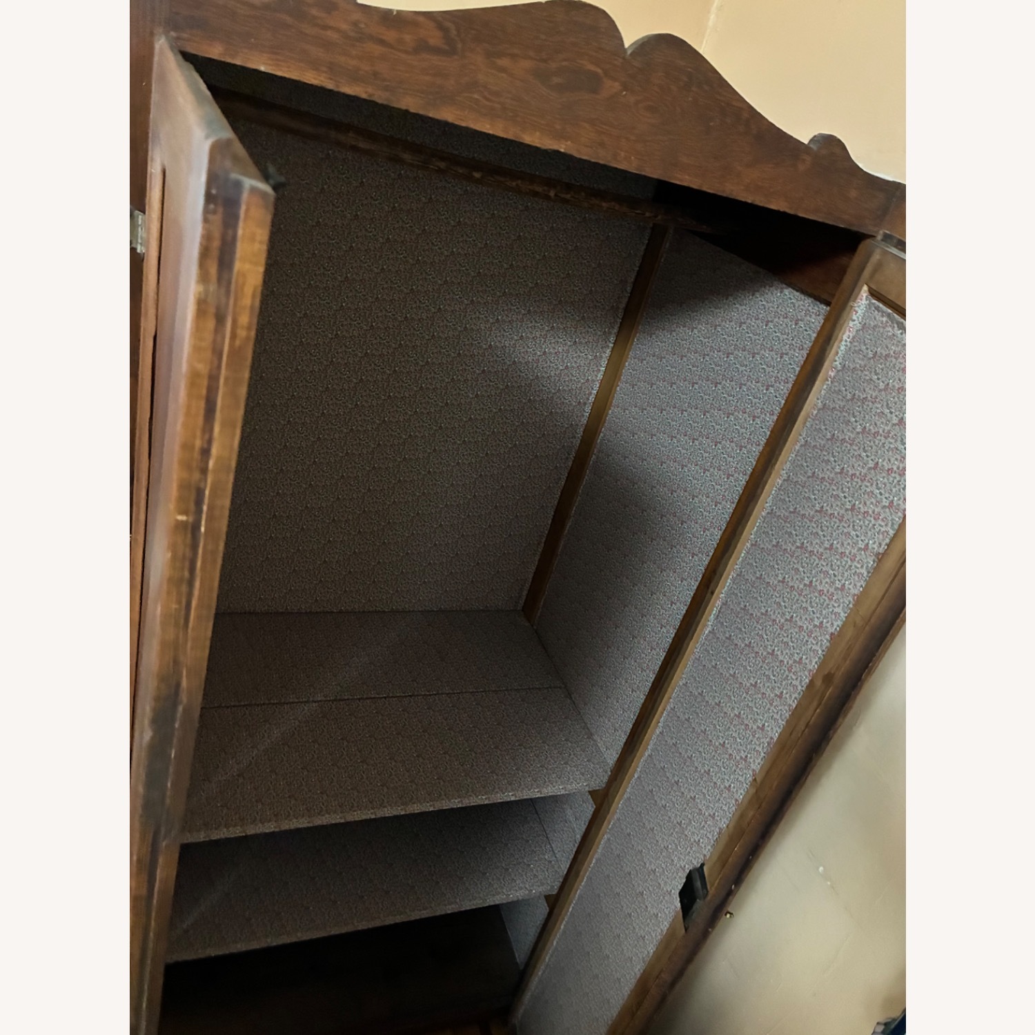 Antique Armoire Wardrobe Solid Wood - image-3