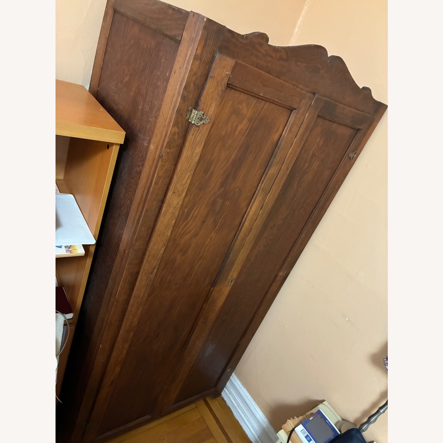 Antique Armoire Wardrobe Solid Wood - image-1