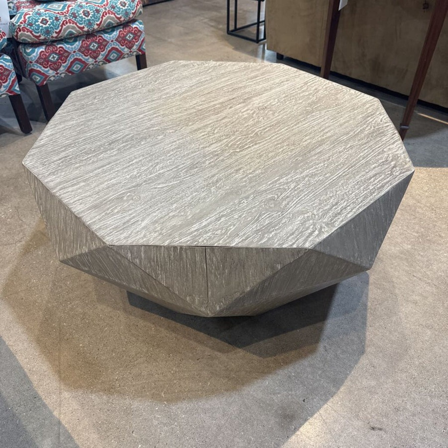 Natural Retro Style Drum Coffee Table - image-1