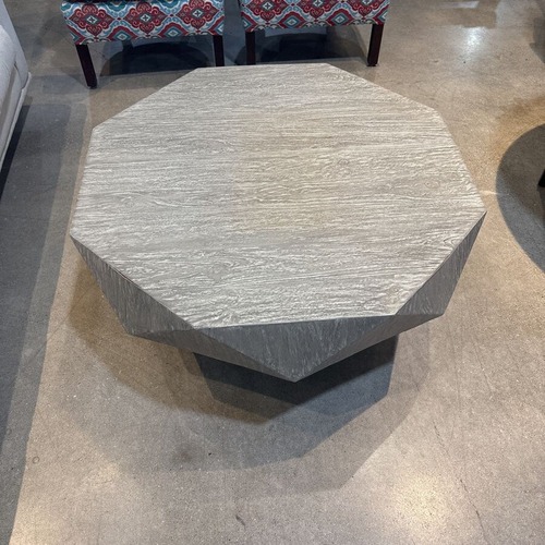 Used Natural Retro Style Drum Coffee Table for sale on AptDeco