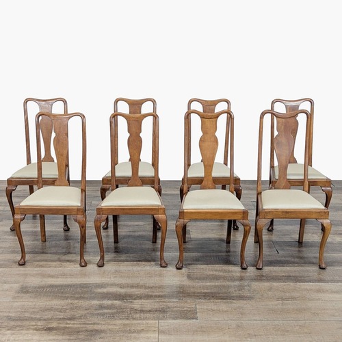 Used Set of Eight Queen Anne Dining Chairs	 for sale on AptDeco