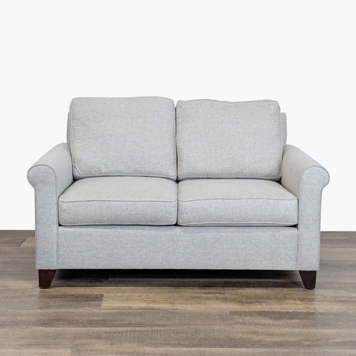 Used Pottery Barn Cameron Roll Arm Loveseat for sale on AptDeco