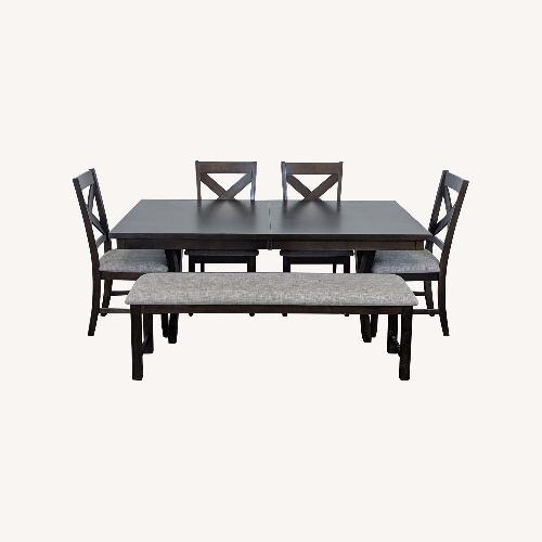 Used Living Spaces Pollie Farmhouse Style Extendable Dining Set for sale on AptDeco