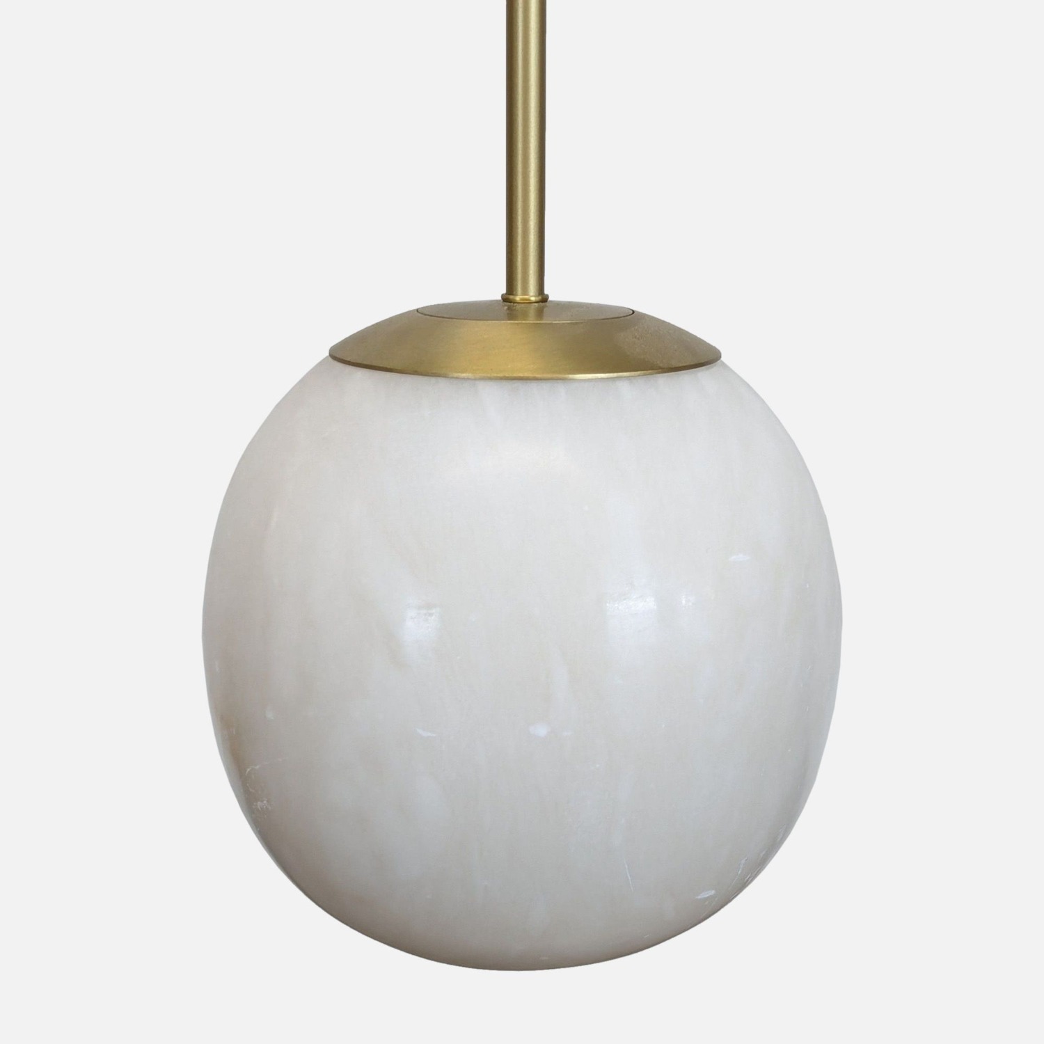 CB2 Savina Alabaster and Brass Pendant Light - image-1